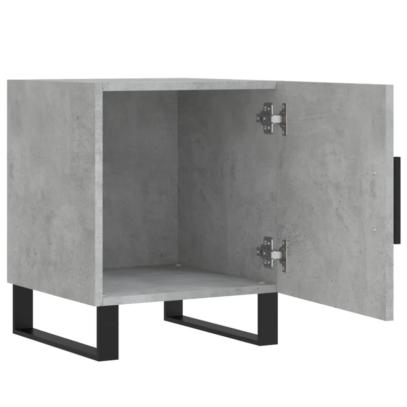 Lot de 2 tables de chevet avec compartiment avec porte 40 x 40 x 50 cm bois d’ingénierie gris DEC035395