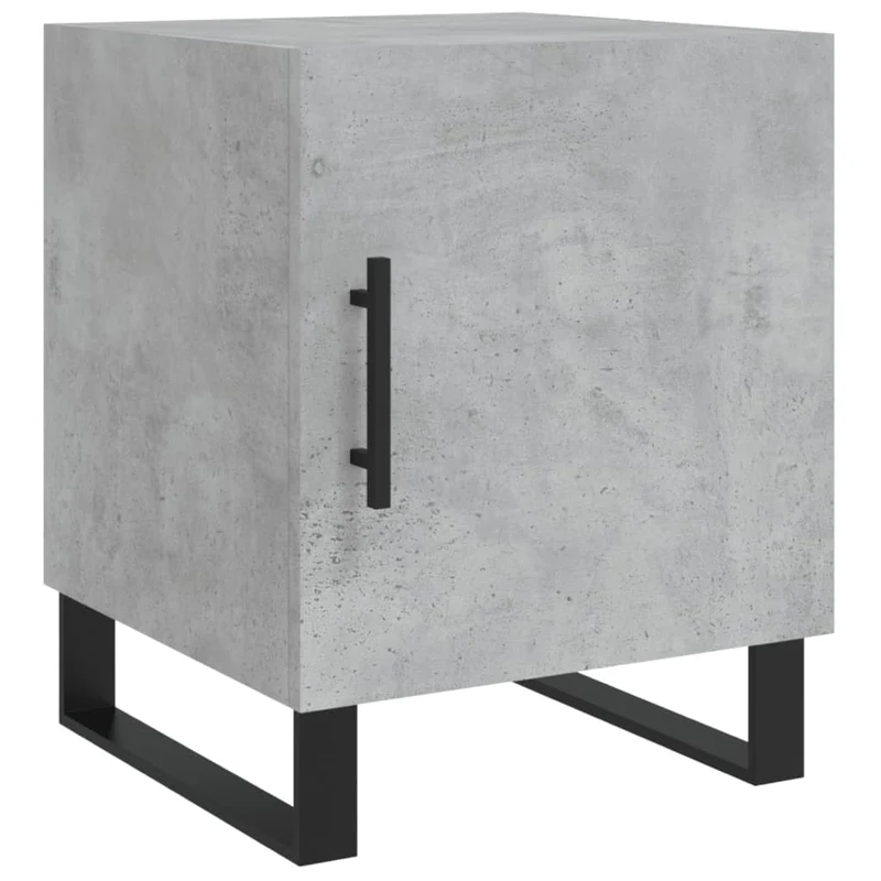 Lot de 2 tables de chevet avec compartiment avec porte 40 x 40 x 50 cm bois d’ingénierie gris DEC035395