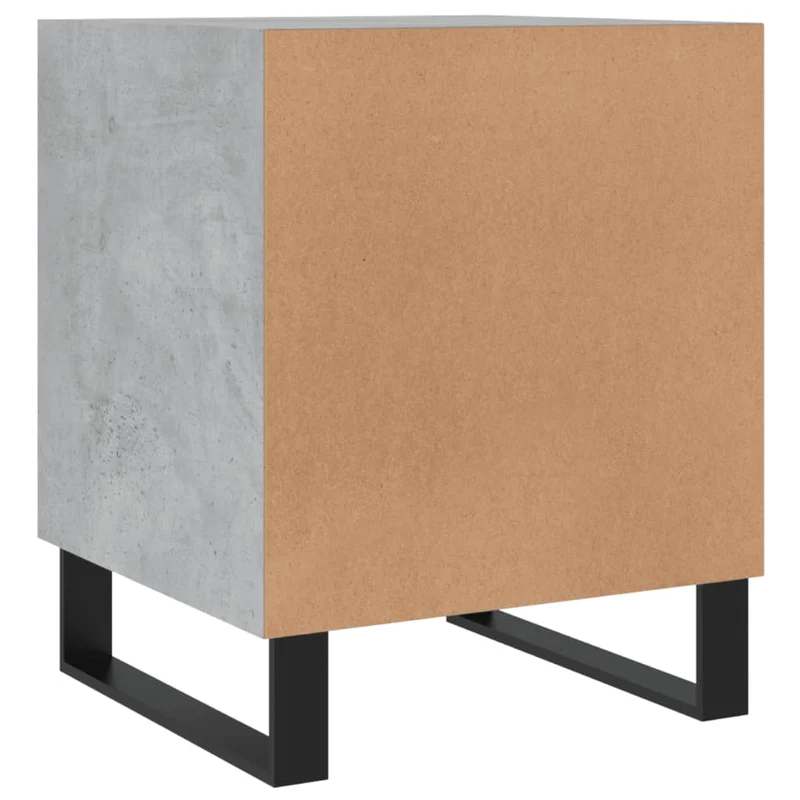 Lot de 2 tables de chevet avec compartiment avec porte 40 x 40 x 50 cm bois d’ingénierie gris DEC035395