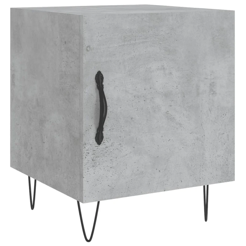 Lot de 2 tables de chevet avec compartiment avec porte 40 x 40 x 50 cm bois d’ingénierie gris DEC035394