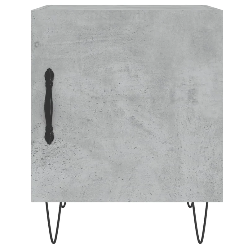 Lot de 2 tables de chevet avec compartiment avec porte 40 x 40 x 50 cm bois d’ingénierie gris DEC035394