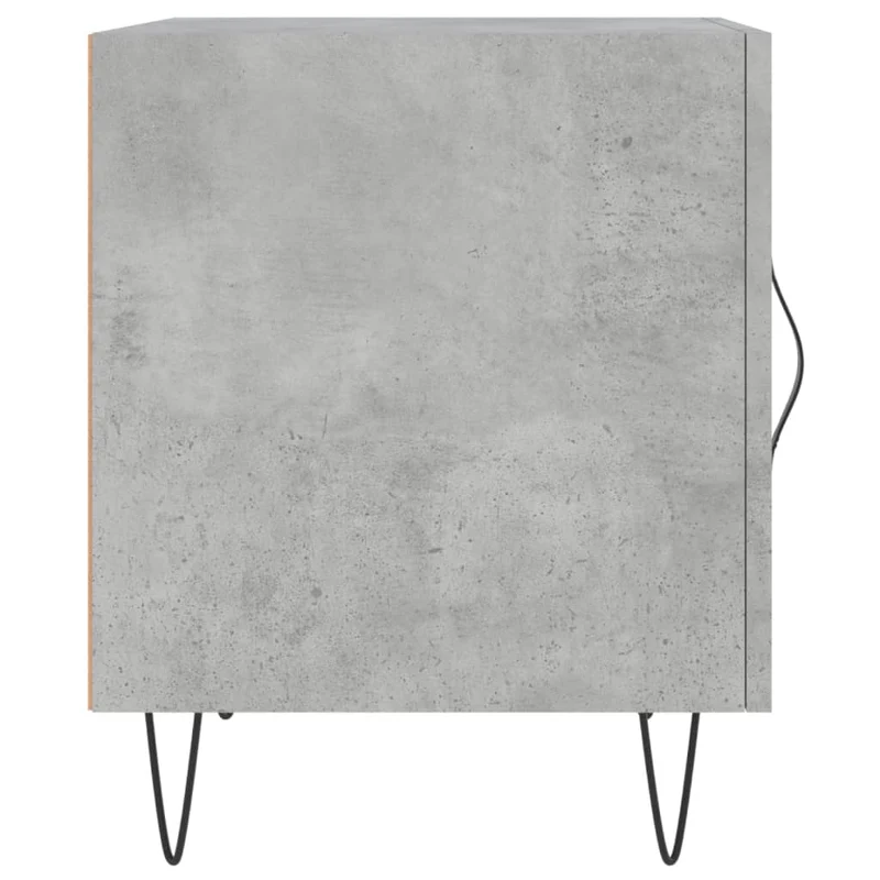 Lot de 2 tables de chevet avec compartiment avec porte 40 x 40 x 50 cm bois d’ingénierie gris DEC035394
