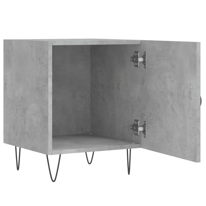 Lot de 2 tables de chevet avec compartiment avec porte 40 x 40 x 50 cm bois d’ingénierie gris DEC035394