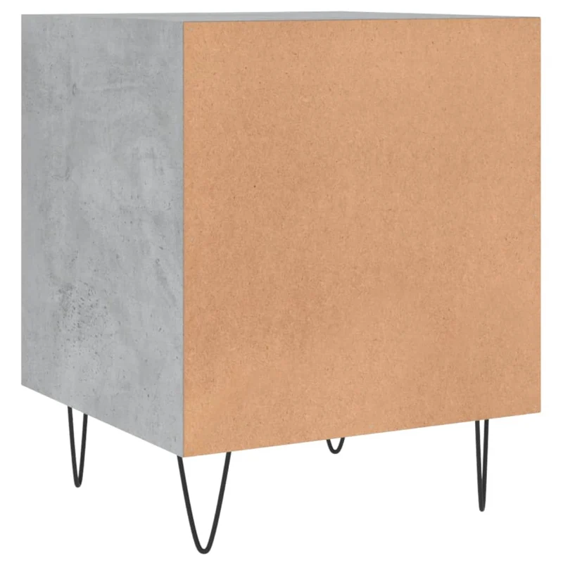 Lot de 2 tables de chevet avec compartiment avec porte 40 x 40 x 50 cm bois d’ingénierie gris DEC035394