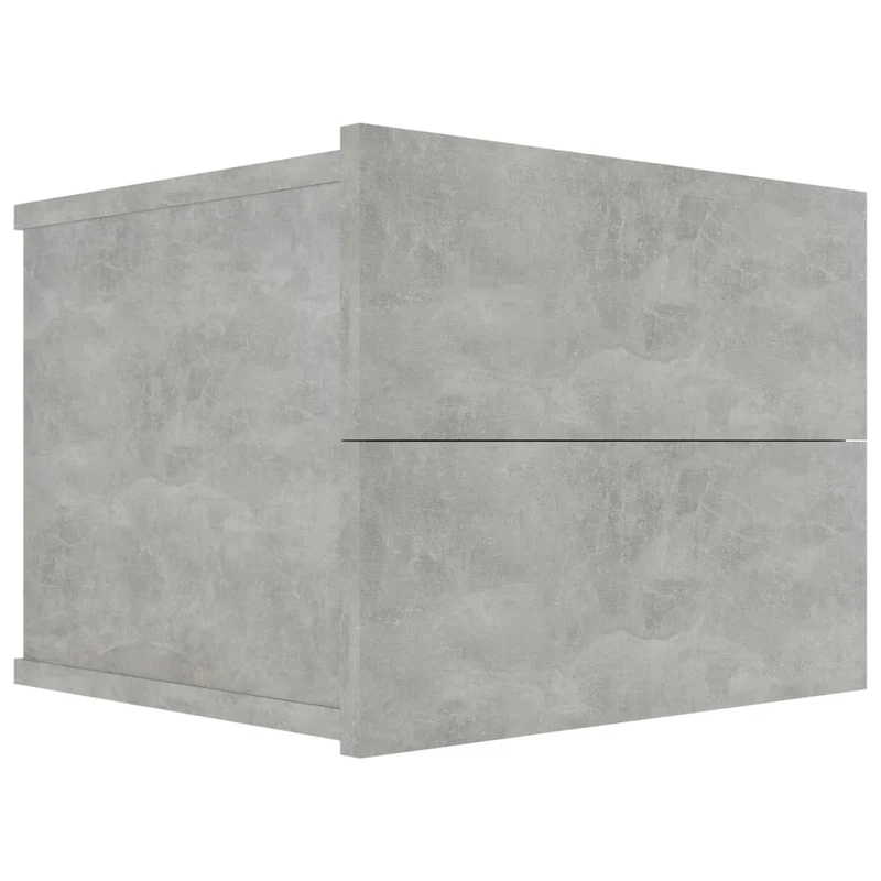 Lot de 2 tables de chevet murale avec tiroirs 40 x 30 x 30 cm bois ingénierie gris DEC035347
