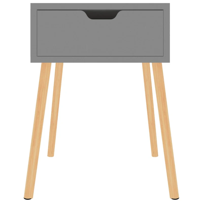 Lot de 2 tables de chevet avec tiroir 40 x 40 x 56 cm bois d'ingénierie gris DEC035332