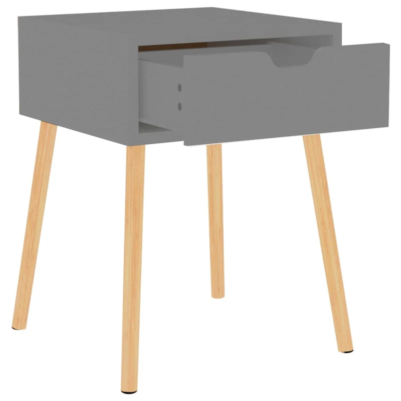 Lot de 2 tables de chevet avec tiroir 40 x 40 x 56 cm bois d'ingénierie gris DEC035332