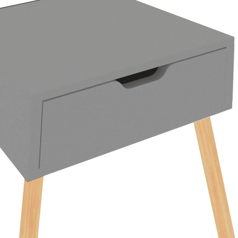 Lot de 2 tables de chevet avec tiroir 40 x 40 x 56 cm bois d'ingénierie gris DEC035332