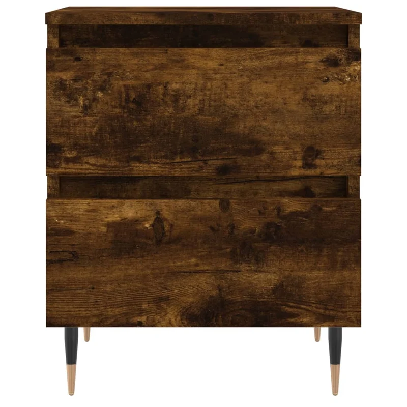 Lot de 2 tables de chevet avec tiroirs 40 x 35 x 50 cm bois ingénierie marron DEC035100