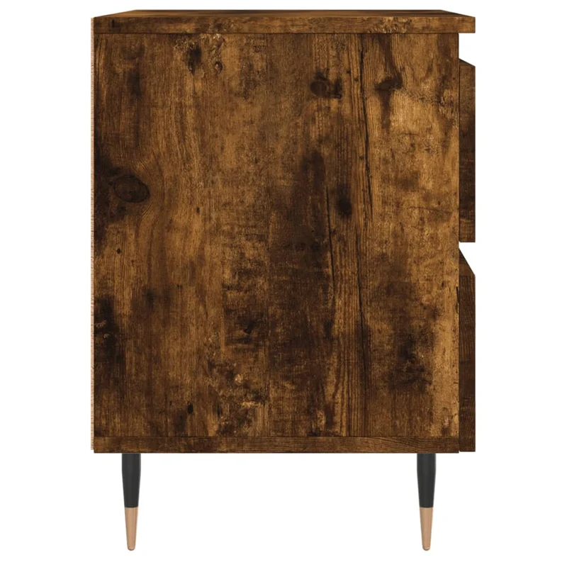 Lot de 2 tables de chevet avec tiroirs 40 x 35 x 50 cm bois ingénierie marron DEC035100