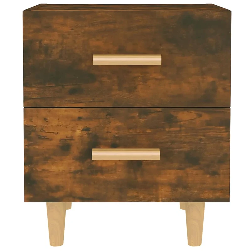 Lot de 2 tables de chevet avec deux tiroirs 40 x 35 x 47,5 cm bois d'ingénierie marron DEC035087