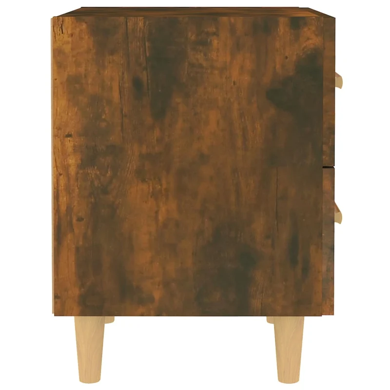 Lot de 2 tables de chevet avec deux tiroirs 40 x 35 x 47,5 cm bois d'ingénierie marron DEC035087