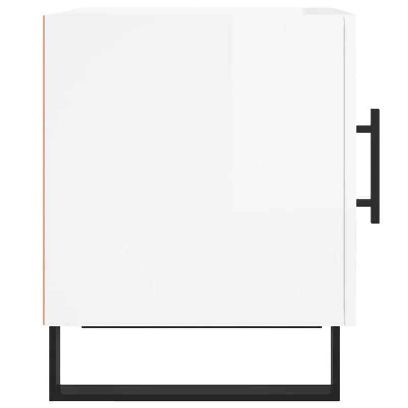 Lot de 2 tables de chevet avec compartiment avec porte 40 x 40 x 50 cm bois d'ingénierie blanc et fer DEC035030
