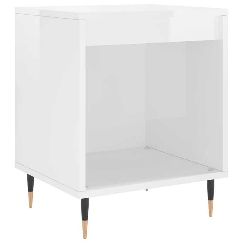 Lot de 2 tables de chevet avec compartiment ouvert 40 x 35 x 50 cm bois d'ingénierie blanc DEC035006