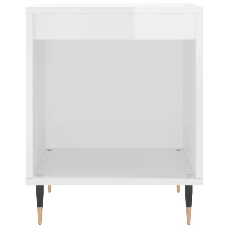Lot de 2 tables de chevet avec compartiment ouvert 40 x 35 x 50 cm bois d'ingénierie blanc DEC035006