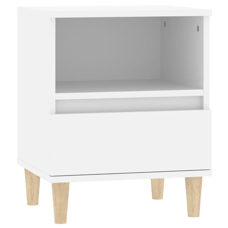 Lot de 2 tables de chevet avec tiroir et compartiment ouvert 40 x 35 x 50 cm bois d'ingénierie blanc DEC034926