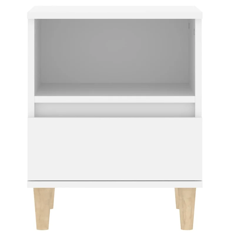 Lot de 2 tables de chevet avec tiroir et compartiment ouvert 40 x 35 x 50 cm bois d'ingénierie blanc DEC034926