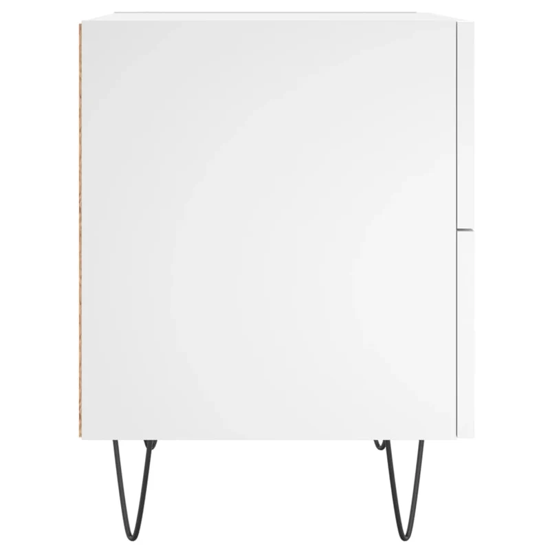Lot de 2 tables de chevet avec tiroirs 40 x 35 x 47,5 cm bois d’ingénierie blanc DEC034918