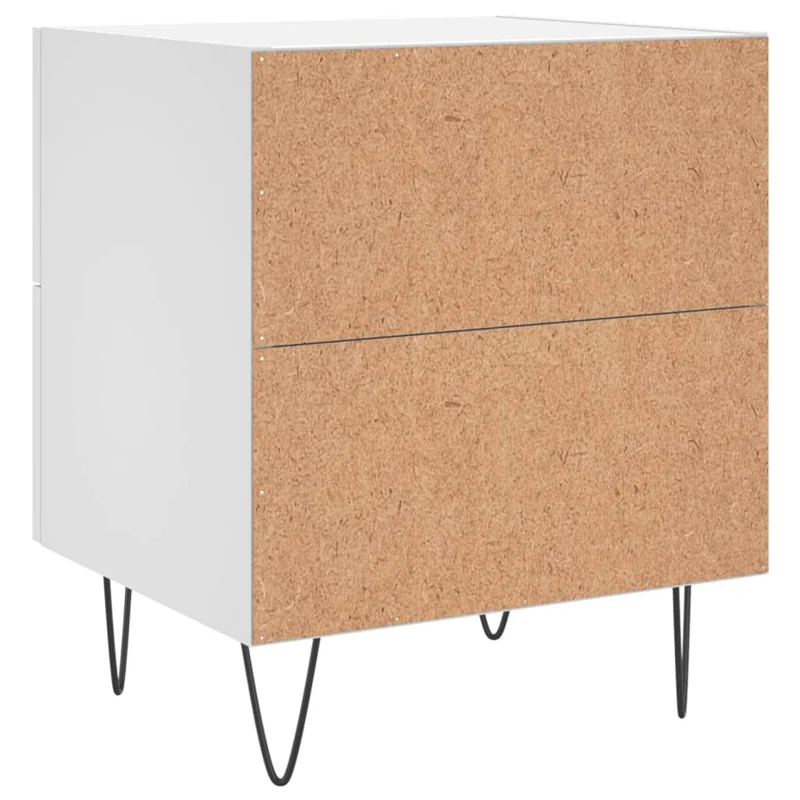 Lot de 2 tables de chevet avec tiroirs 40 x 35 x 47,5 cm bois d’ingénierie blanc DEC034918