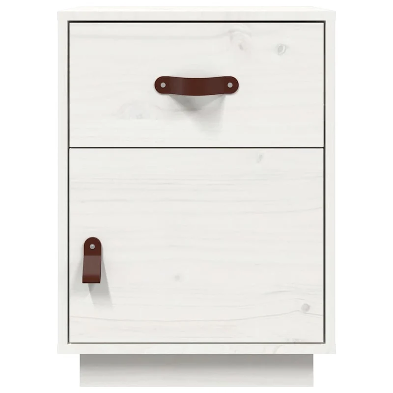 Lot de 2 tables de chevet avec tiroir et compartiment à porte 40 x 34 x 55 cm bois de pin blanc DEC034908