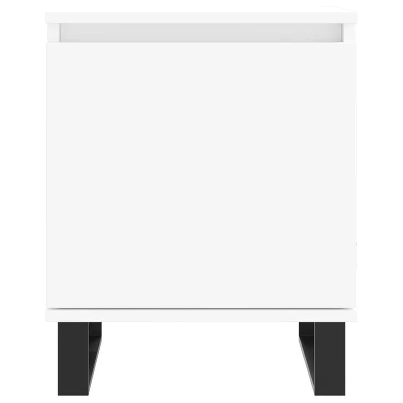 Lot de 2 tables de chevet avec compartiment avec porte 40 x 30 x 50 cm bois d'ingénierie blanc DEC034896