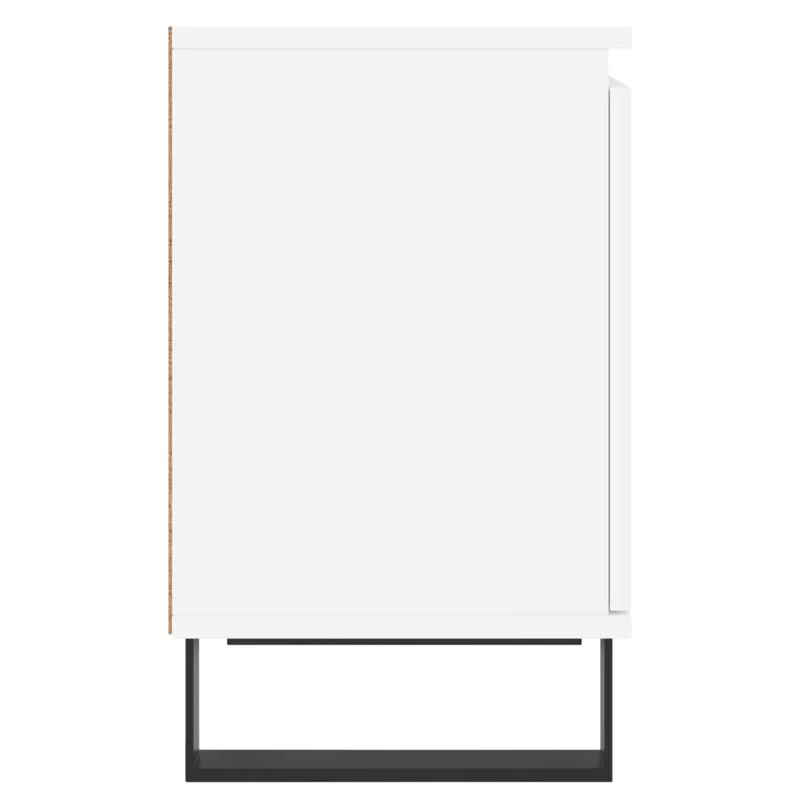 Lot de 2 tables de chevet avec compartiment avec porte 40 x 30 x 50 cm bois d'ingénierie blanc DEC034896