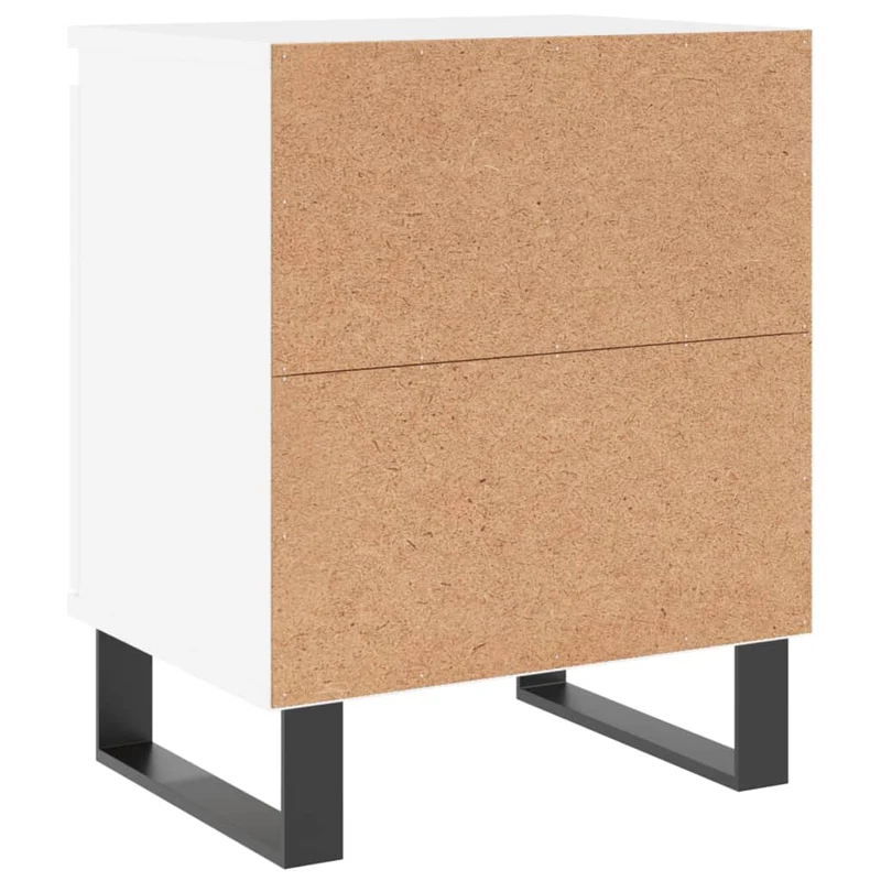 Lot de 2 tables de chevet avec compartiment avec porte 40 x 30 x 50 cm bois d'ingénierie blanc DEC034896