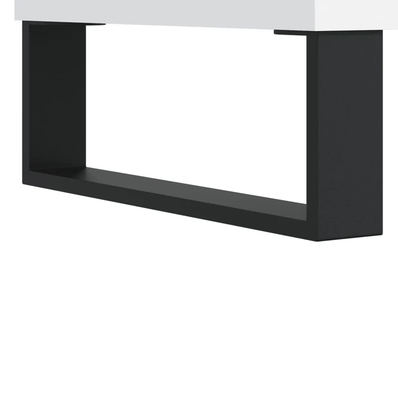 Lot de 2 tables de chevet avec compartiment avec porte 40 x 30 x 50 cm bois d'ingénierie blanc DEC034896