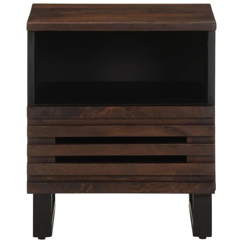Lot de 2 tables de chevet avec tiroir et compartiment ouvert 40 x 34 x 46 cm bois de manguier et acier DEC034795