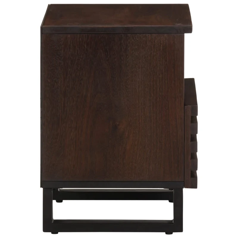 Lot de 2 tables de chevet avec tiroir et compartiment ouvert 40 x 34 x 46 cm bois de manguier et acier DEC034795