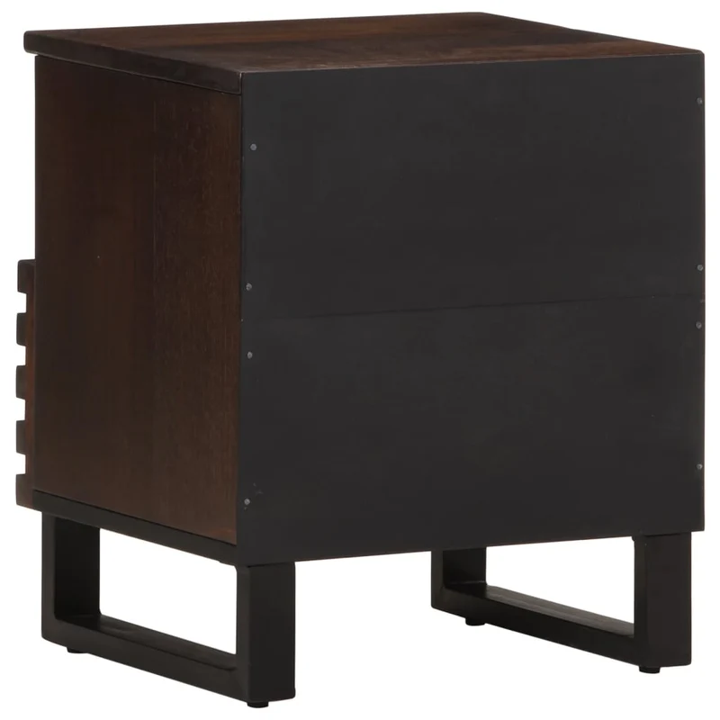 Lot de 2 tables de chevet avec tiroir et compartiment ouvert 40 x 34 x 46 cm bois de manguier et acier DEC034795