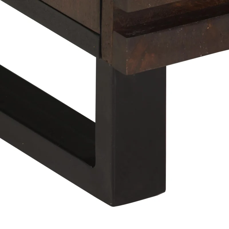 Lot de 2 tables de chevet avec tiroir et compartiment ouvert 40 x 34 x 46 cm bois de manguier et acier DEC034795