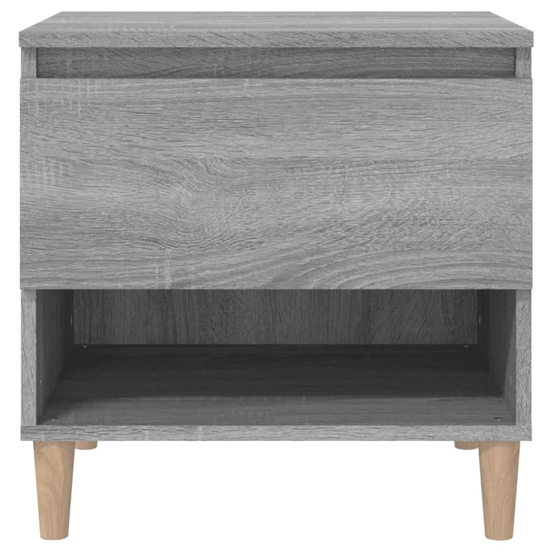 Table de chevet avec tiroir et compartiment avec porte 50 x 46 x 50 cm bois d'ingénierie gris DEC034682