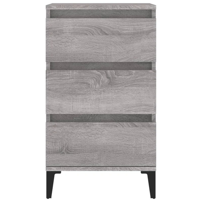 Table de chevet avec 3 tiroirs 40 x 35 x 70 cm bois d'ingénierie gris DEC034635