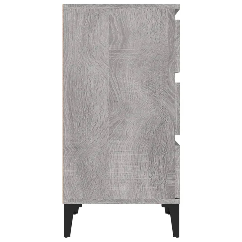 Table de chevet avec 3 tiroirs 40 x 35 x 70 cm bois d'ingénierie gris DEC034635