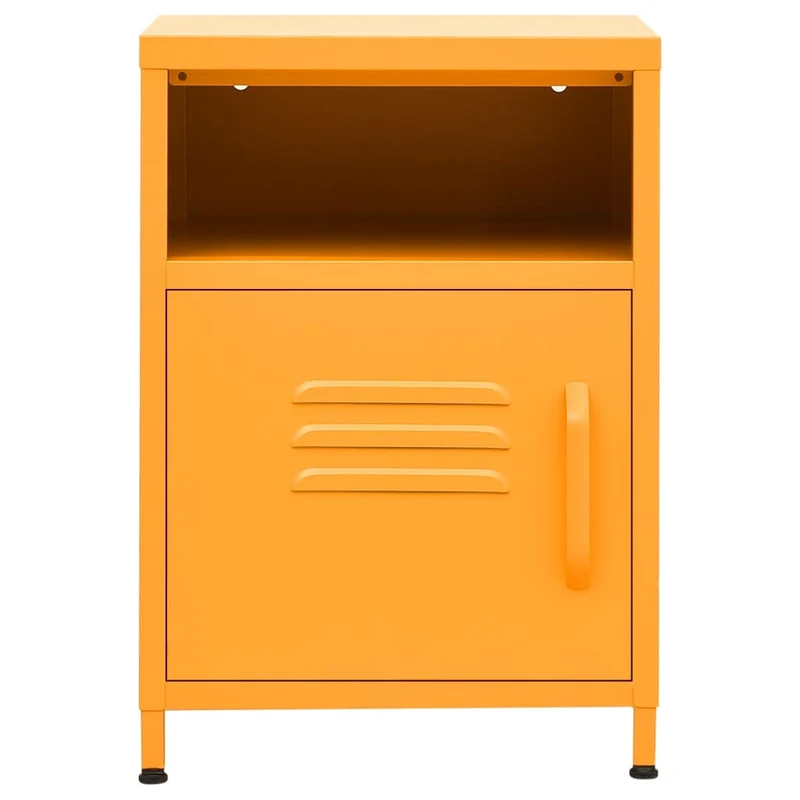 Lot de 2 tables de chevet avec compartiment avec porte 35 x 35 x 51 cm acier jaune DEC035422