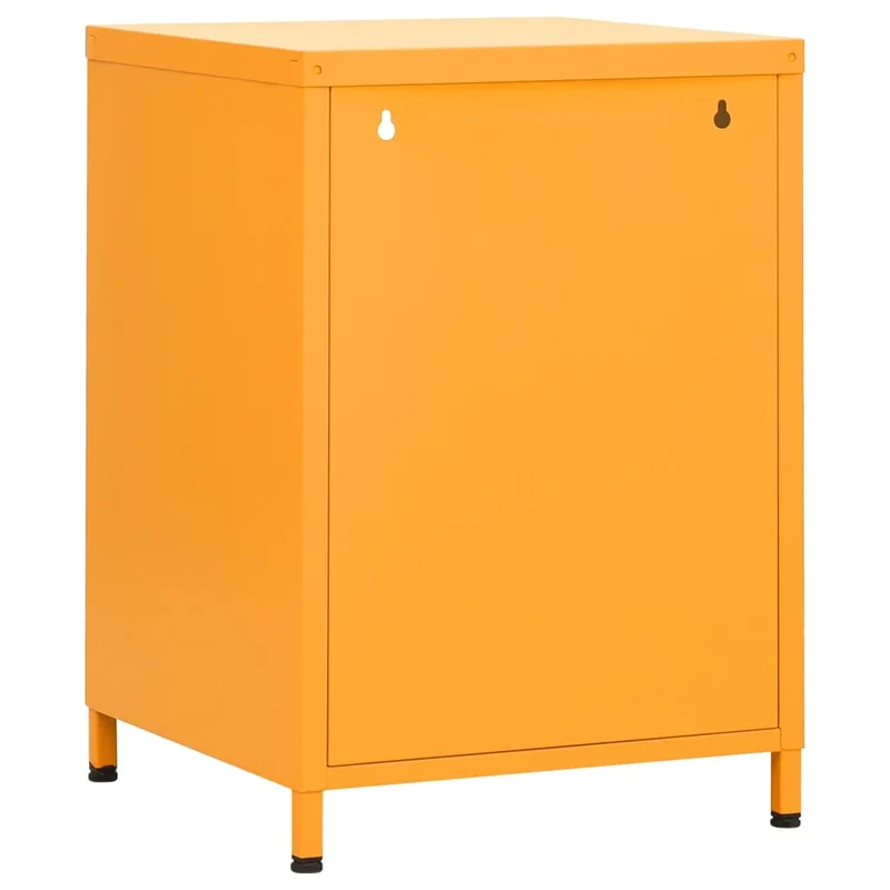 Lot de 2 tables de chevet avec compartiment avec porte 35 x 35 x 51 cm acier jaune DEC035422