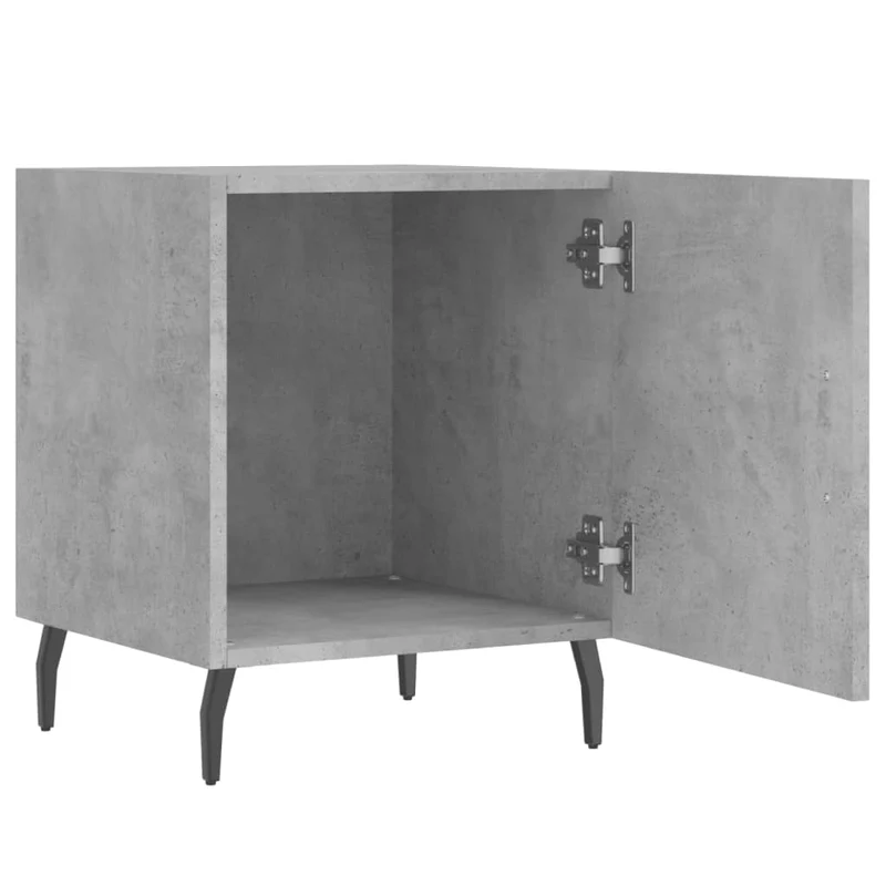 Lot de 2 tables de chevet avec compartiment avec porte 40 x 40 x 50 cm bois d’ingénierie gris DEC035392