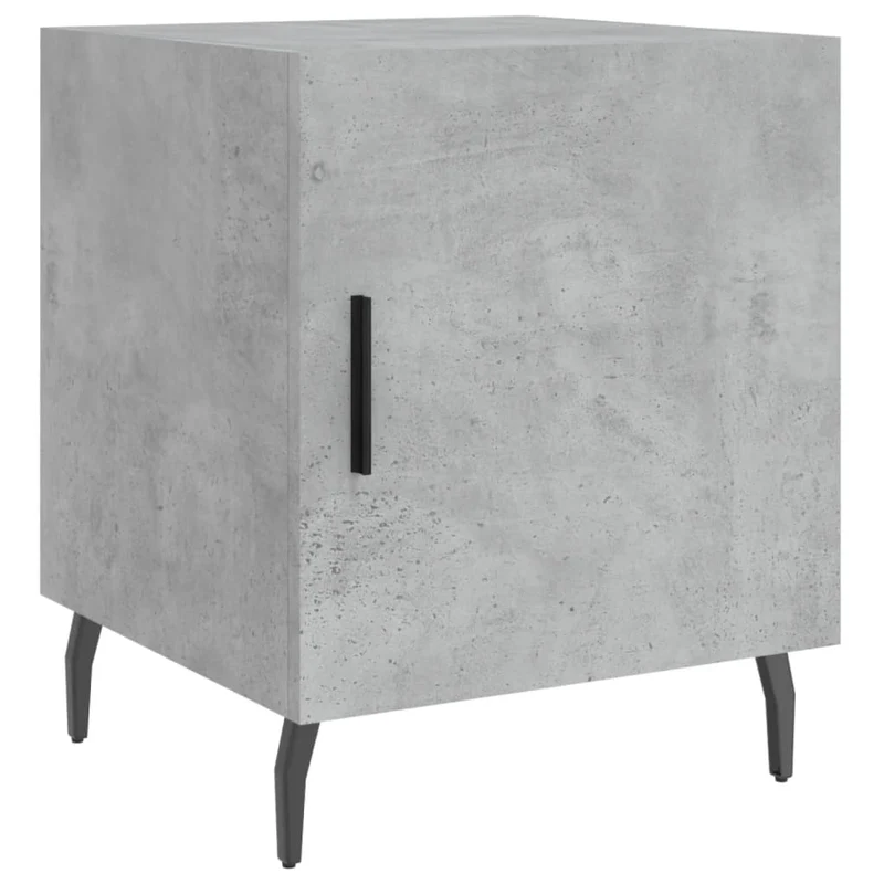 Lot de 2 tables de chevet avec compartiment avec porte 40 x 40 x 50 cm bois d’ingénierie gris DEC035392
