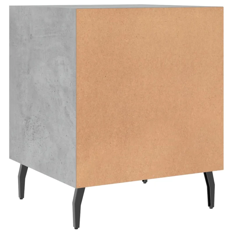 Lot de 2 tables de chevet avec compartiment avec porte 40 x 40 x 50 cm bois d’ingénierie gris DEC035392
