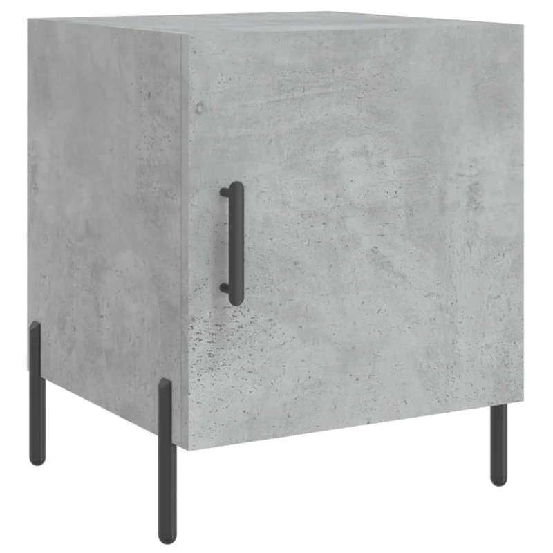 Lot de 2 tables de chevet avec compartiment avec porte 40 x 40 x 50 cm bois d’ingénierie gris DEC035390
