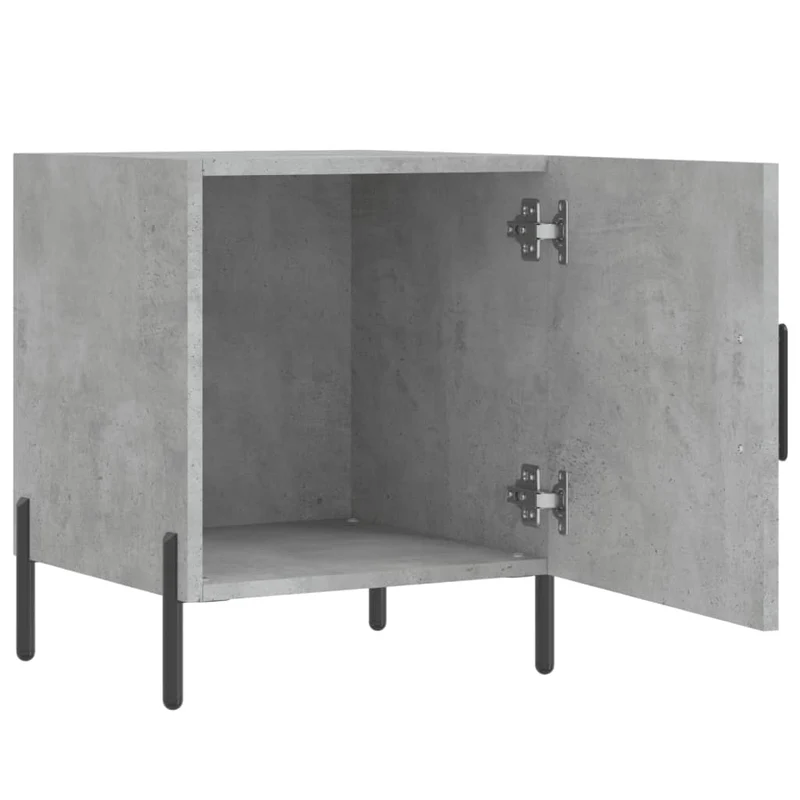 Lot de 2 tables de chevet avec compartiment avec porte 40 x 40 x 50 cm bois d’ingénierie gris DEC035390