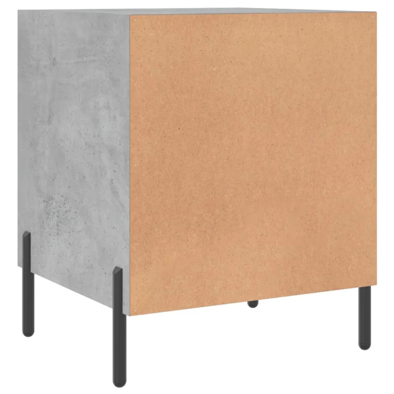 Lot de 2 tables de chevet avec compartiment avec porte 40 x 40 x 50 cm bois d’ingénierie gris DEC035390