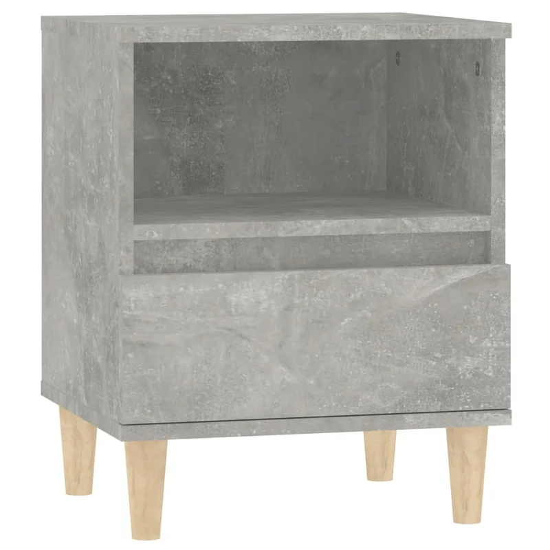 Lot de 2 tables de chevet avec tiroir et compartiment ouvert 40 x 35 x 50 cm bois d'ingénierie gris DEC035363