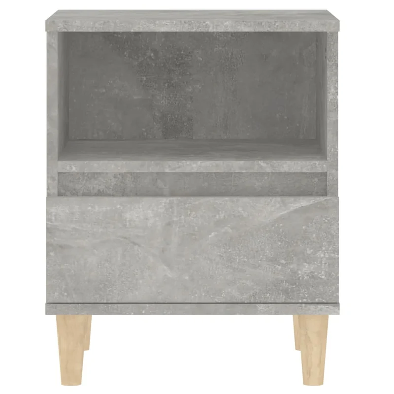 Lot de 2 tables de chevet avec tiroir et compartiment ouvert 40 x 35 x 50 cm bois d'ingénierie gris DEC035363