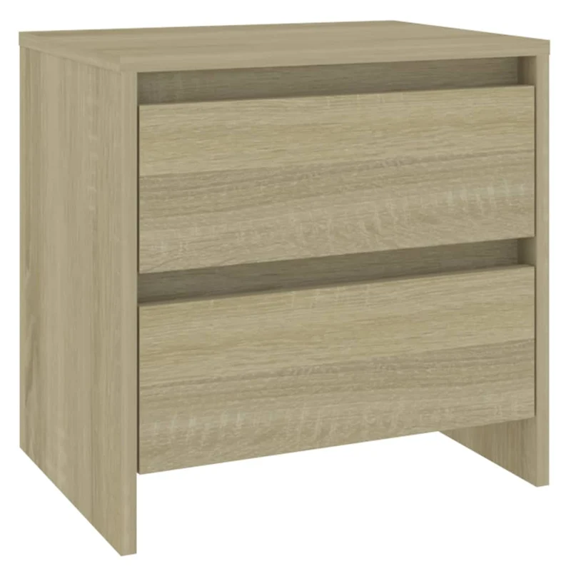 Lot de 2 tables de chevet avec deux tiroirs 45 x 34,5 x 44,5 cm en bois d'ingénierie couleur chêne DEC035297