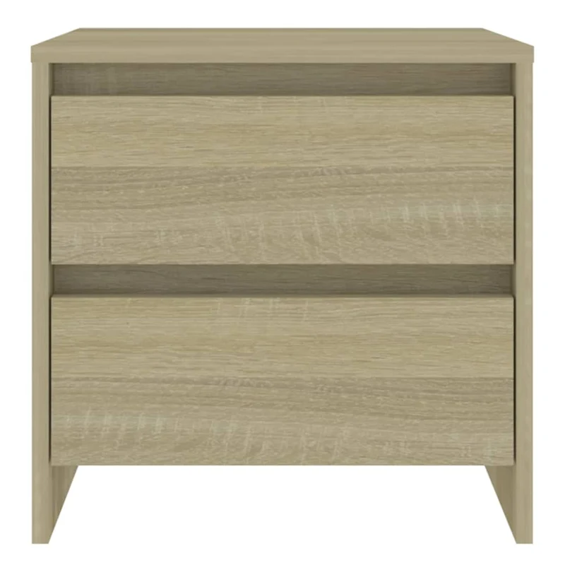 Lot de 2 tables de chevet avec deux tiroirs 45 x 34,5 x 44,5 cm en bois d'ingénierie couleur chêne DEC035297