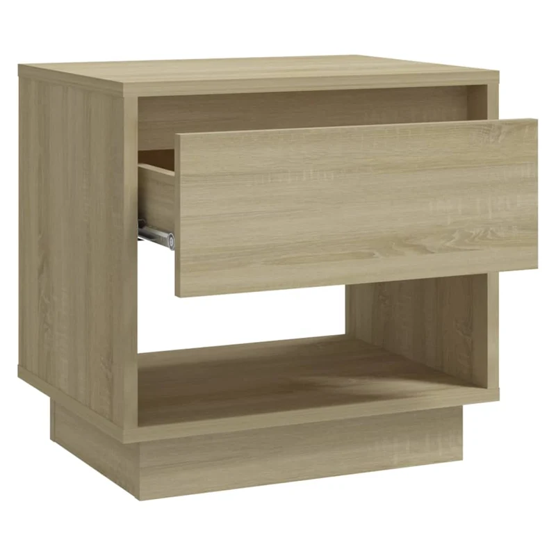 Lot de 2 tables de chevet avec tiroir et compartiment ouvert 45 x 34 x 44 cm bois ingénierie couleur chêne DEC035291