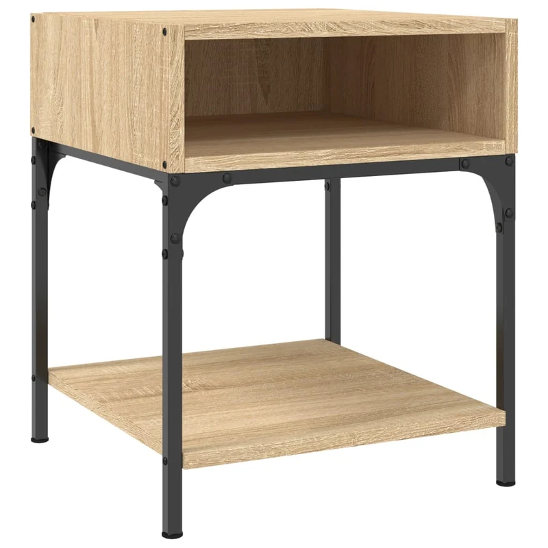 Lot de 2 tables de chevet avec compartiment ouvert 40 x 41 x 50 cm bois ingénierie couleur chêne DEC035281