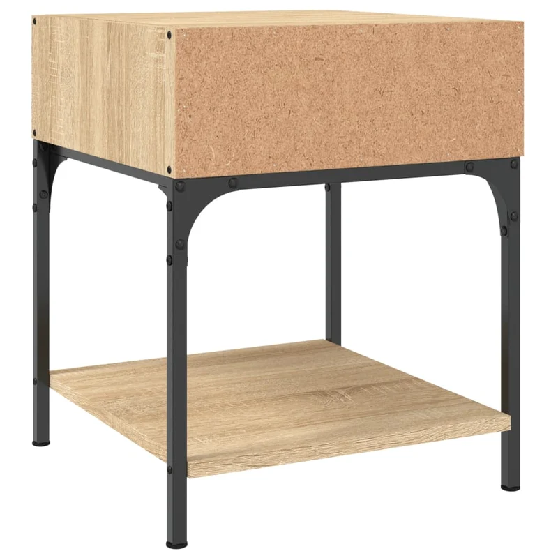 Lot de 2 tables de chevet avec compartiment ouvert 40 x 41 x 50 cm bois ingénierie couleur chêne DEC035281
